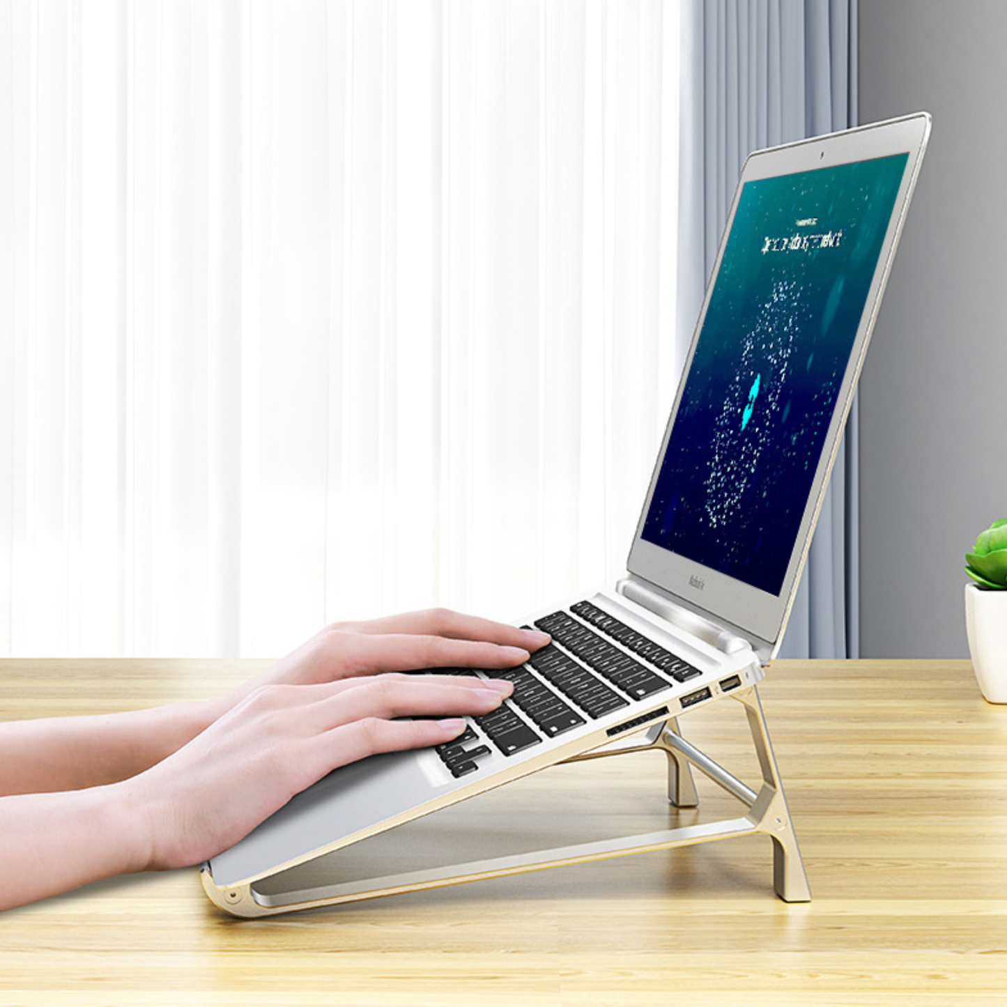MacBook アルミ合金製 縦置きノートPCスタンド