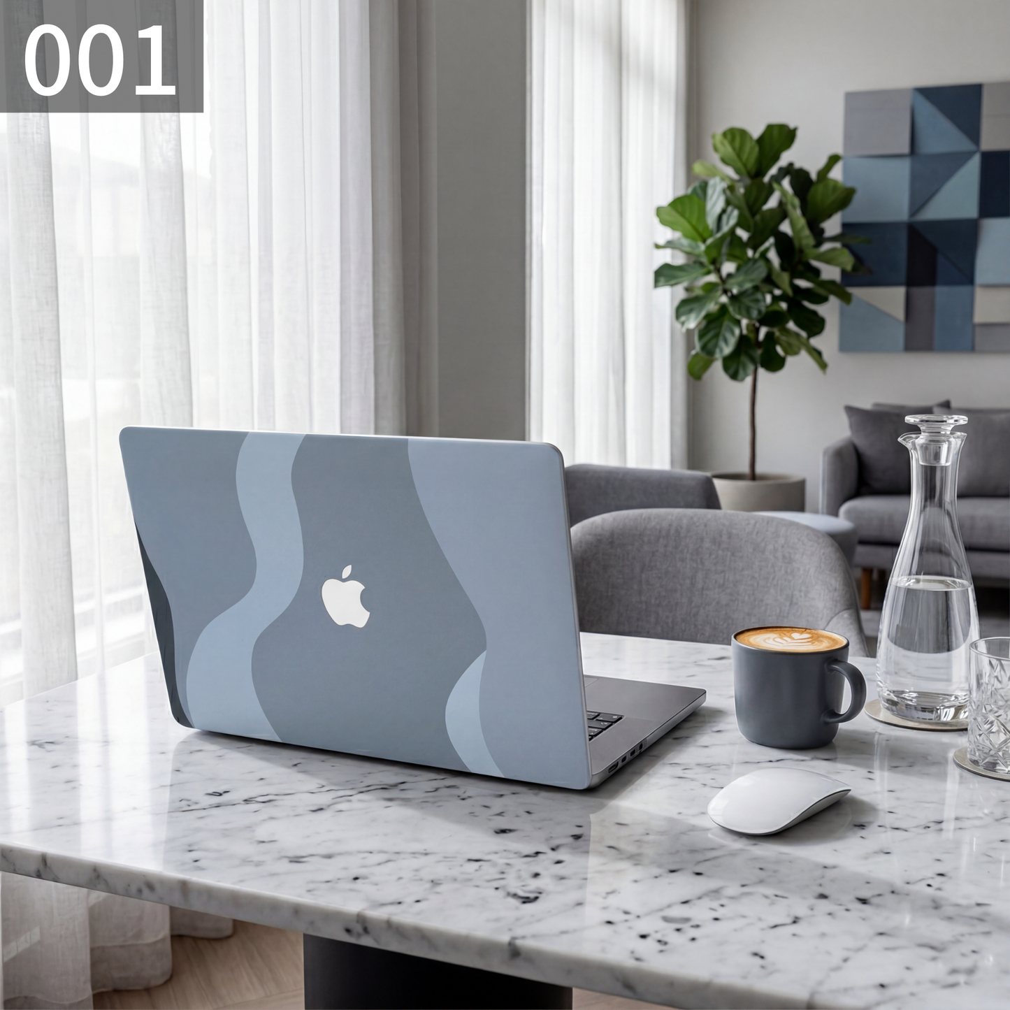 ミストブルー MacBookカバー ハードケース | 北欧モダンデザイン