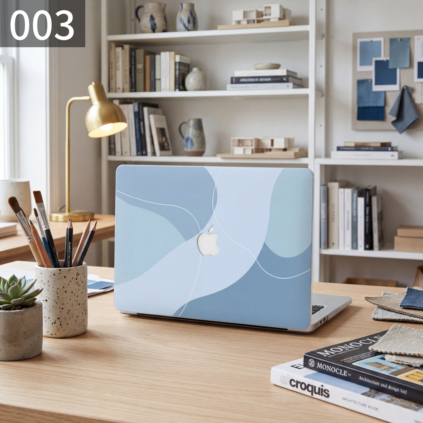 ミストブルー MacBookカバー ハードケース | 北欧モダンデザイン