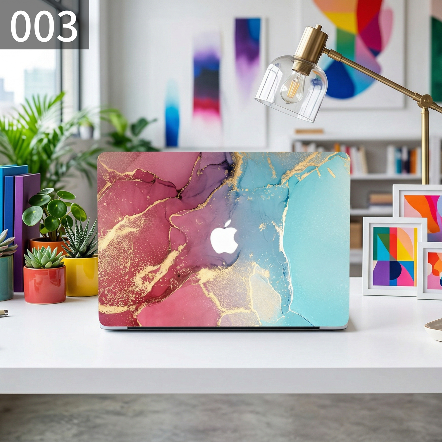 カラフルインクマーブル MacBookカバー