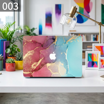 カラフルインクマーブル MacBookカバー