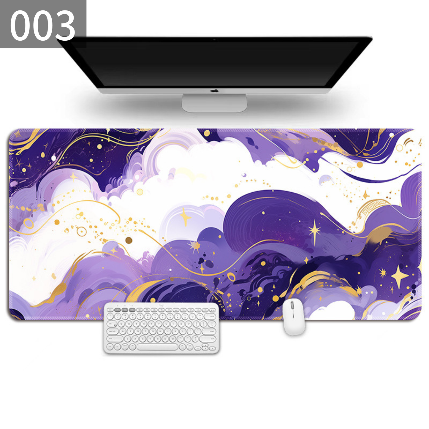 マーブルアート デスクマット 天然ゴム×布 大型