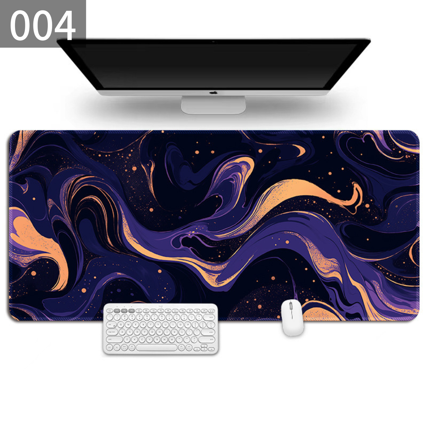 マーブルアート デスクマット 天然ゴム×布 大型