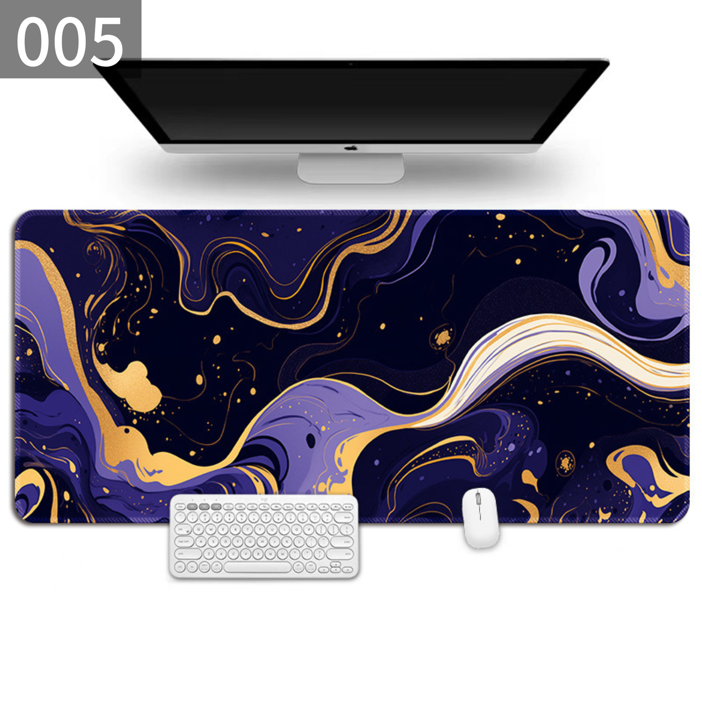 マーブルアート デスクマット 天然ゴム×布 大型