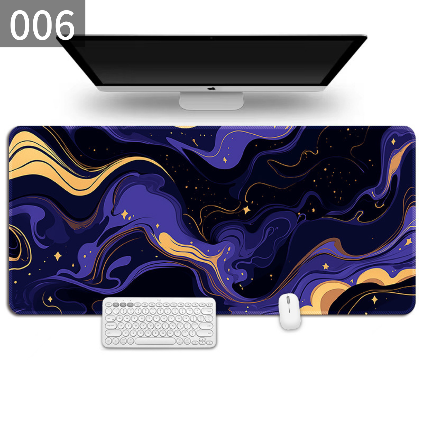 マーブルアート デスクマット 天然ゴム×布 大型