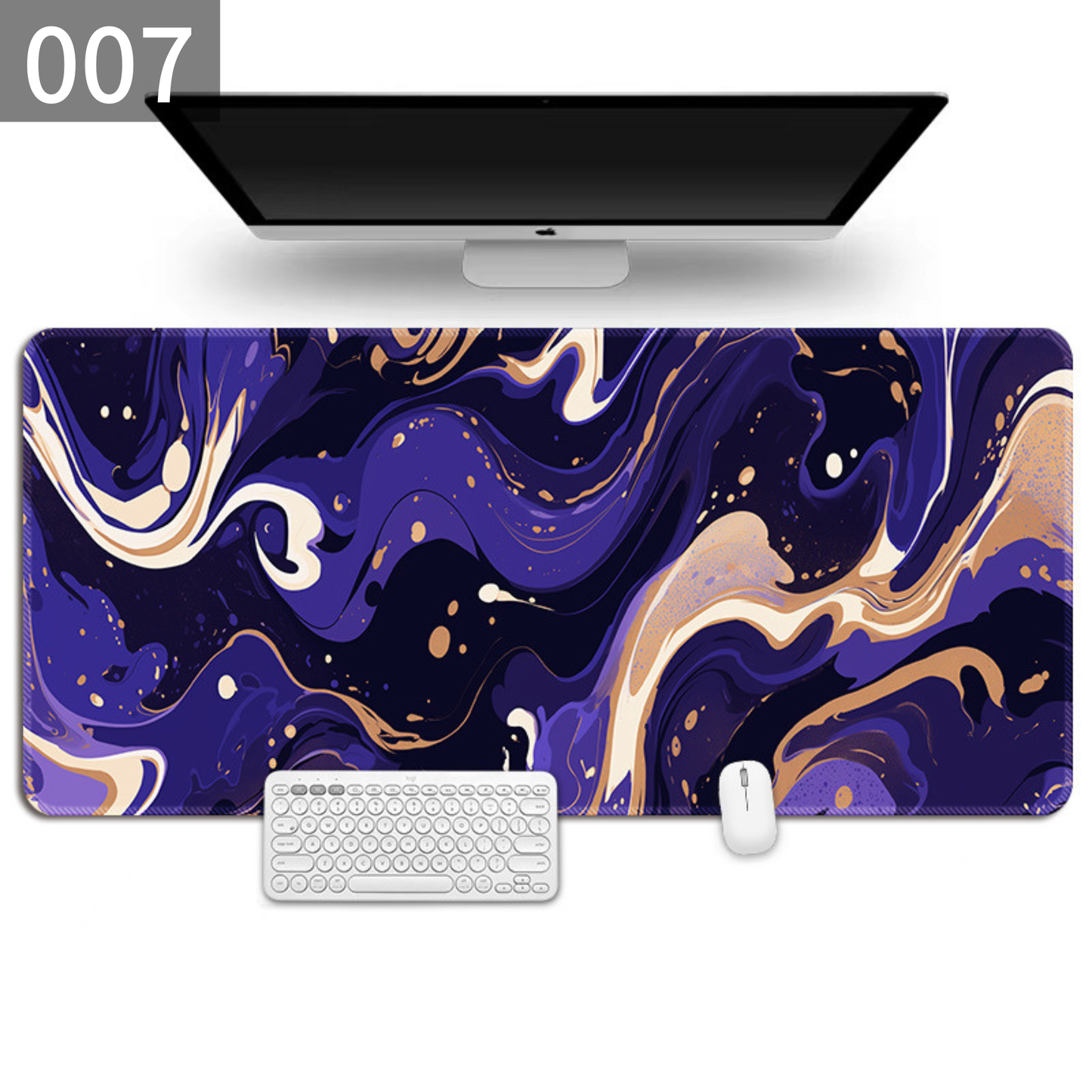 マーブルアート デスクマット 天然ゴム×布 大型