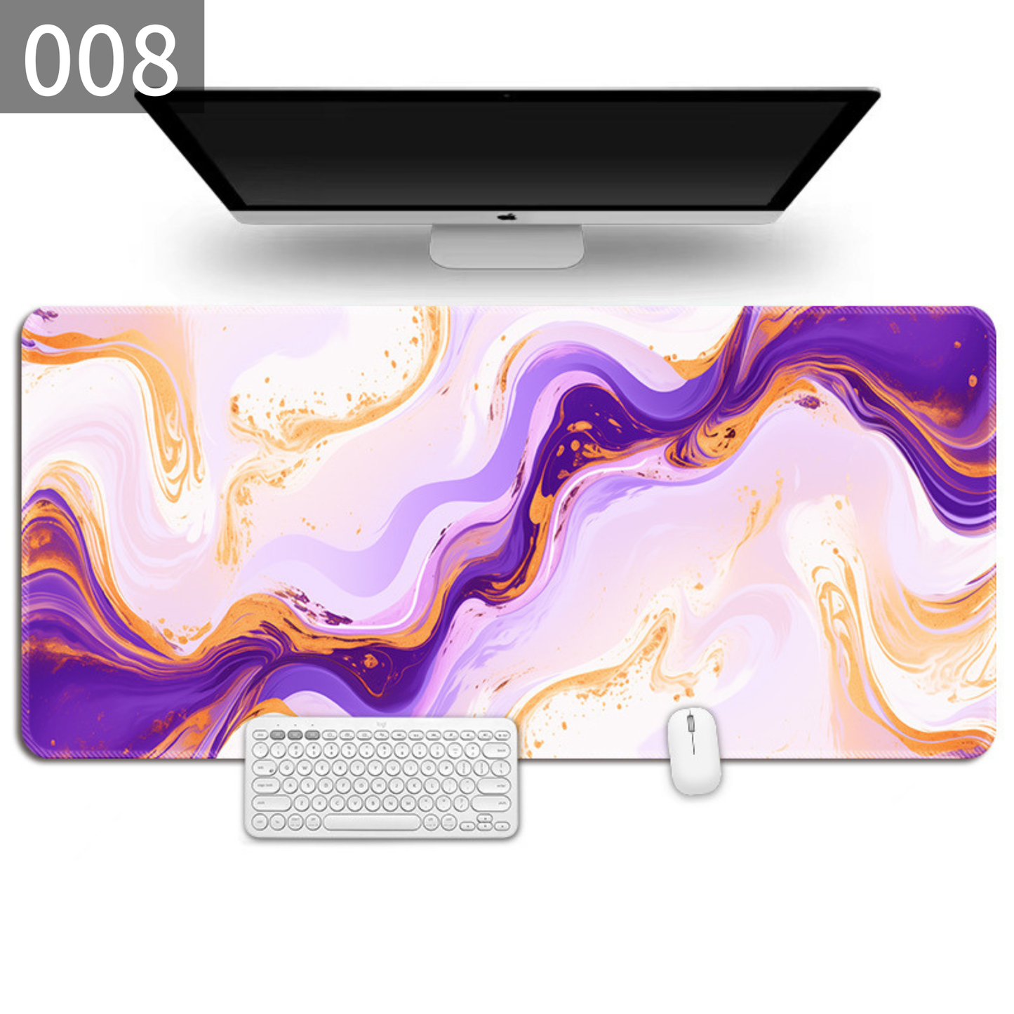 マーブルアート デスクマット 天然ゴム×布 大型