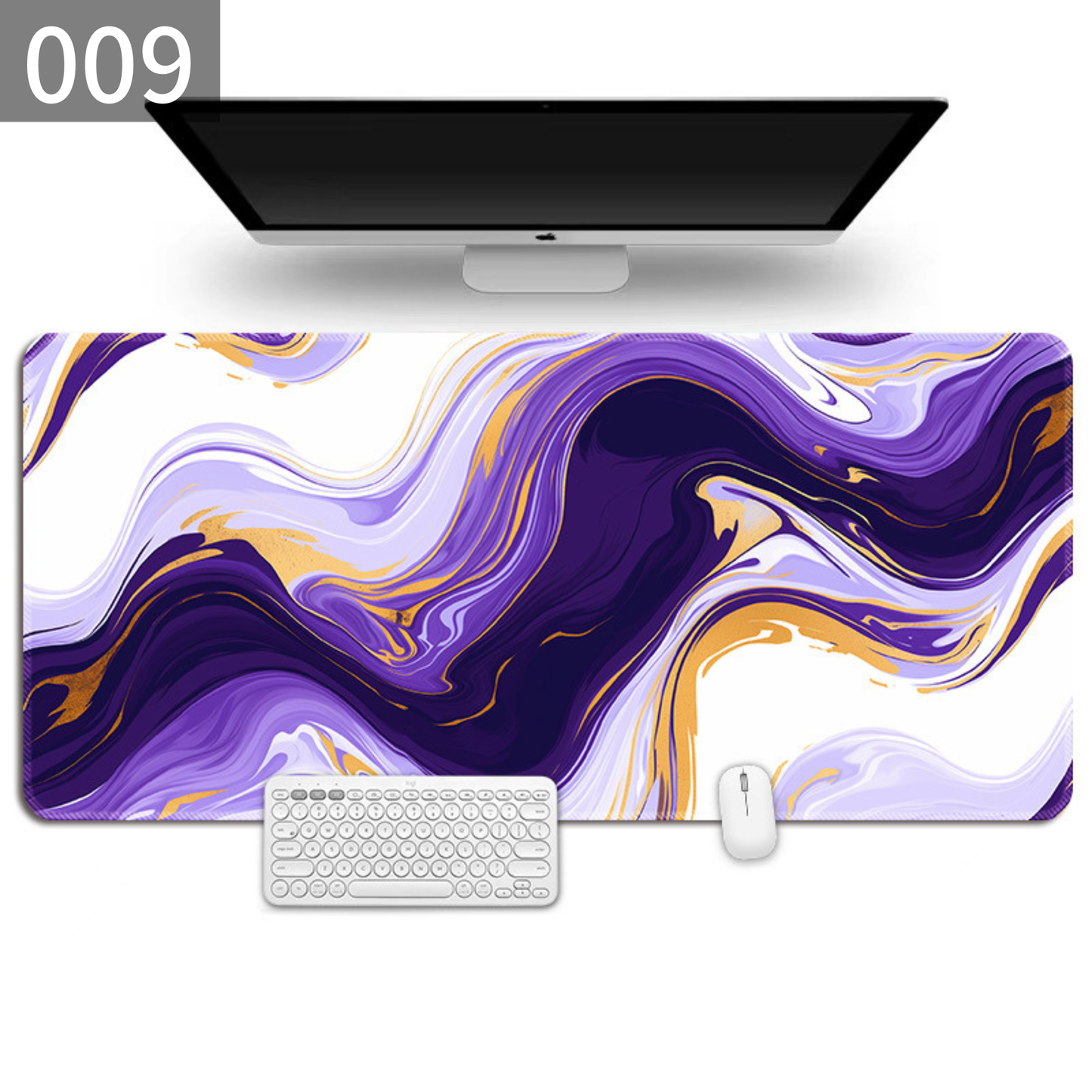 マーブルアート デスクマット 天然ゴム×布 大型