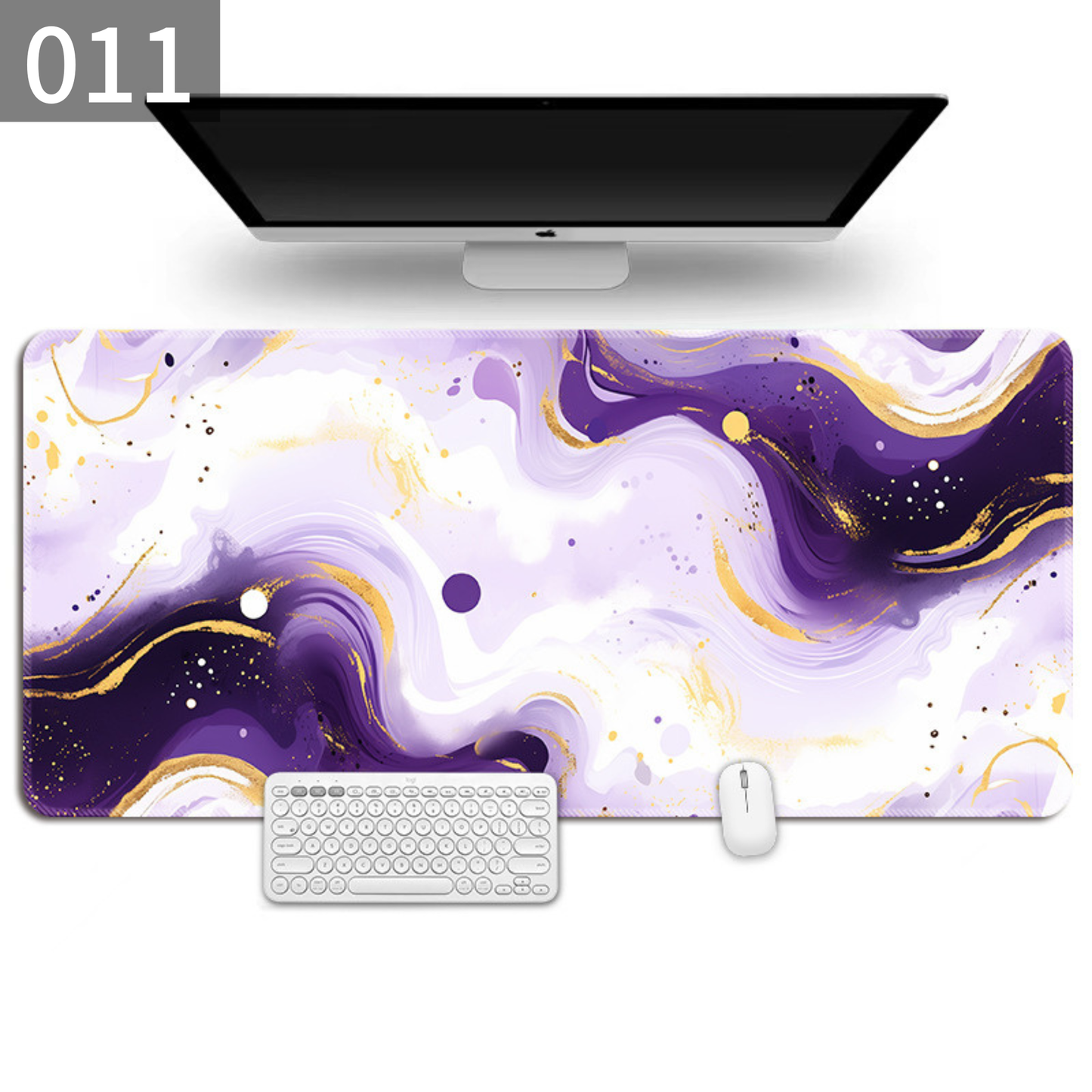 マーブルアート デスクマット 天然ゴム×布 大型