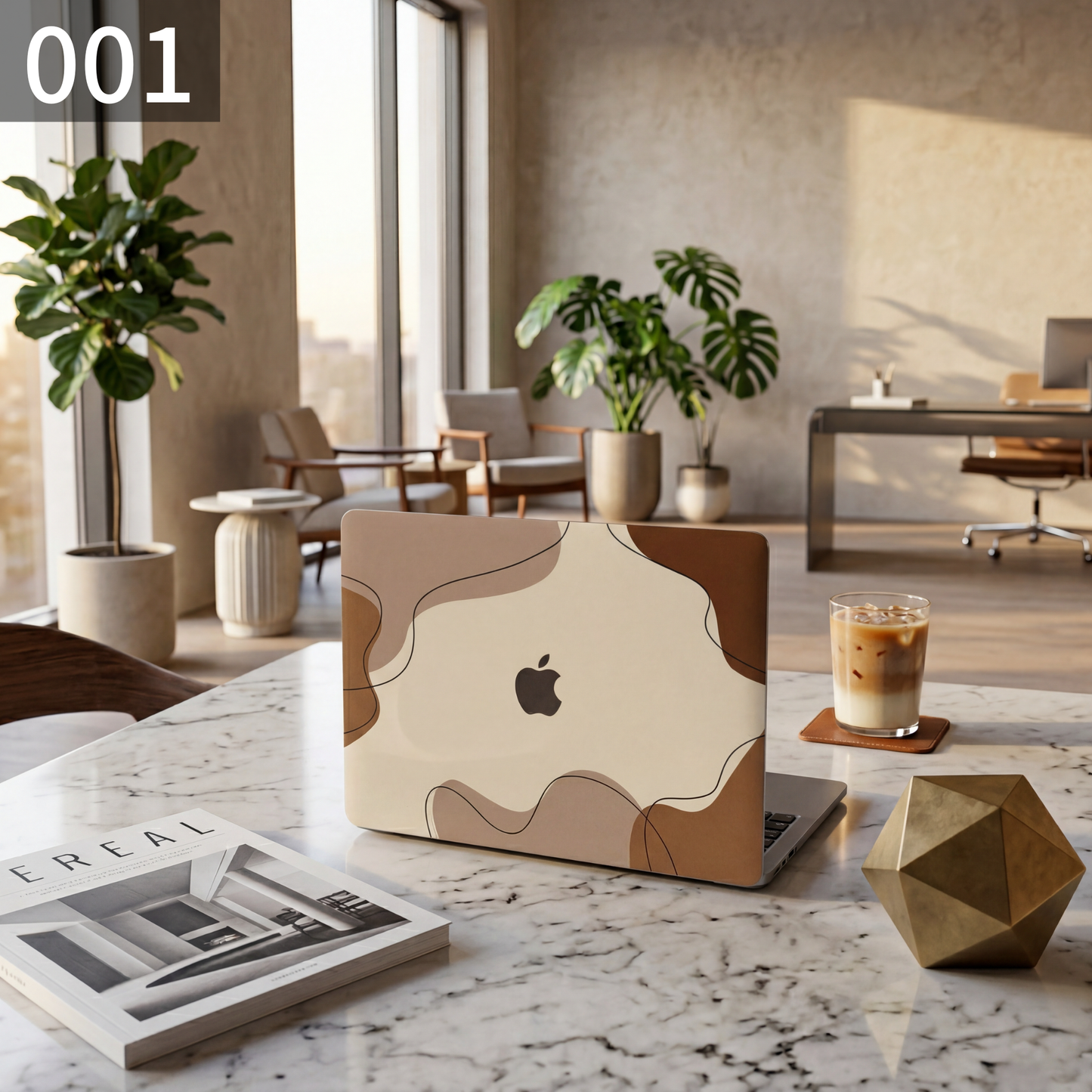 MacBook ケース フローラルウェーブ ベージュ